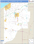 Michigan City-La Porte Metro Area Wall Map Basic Style
